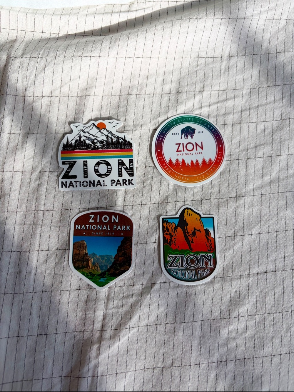 Zion National Park Sticker Pack - NPS Scenic Multicolor Mountains Nature